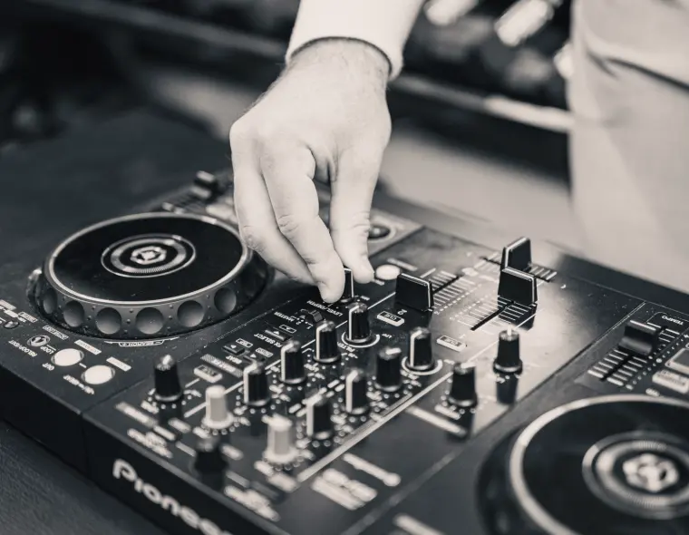 Mixing desk during a sound check